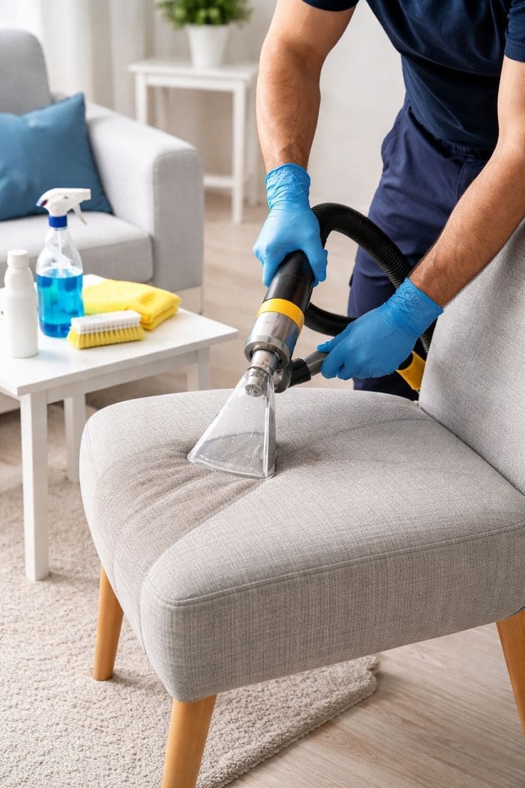 Upholstery Steam Clean In Progress
